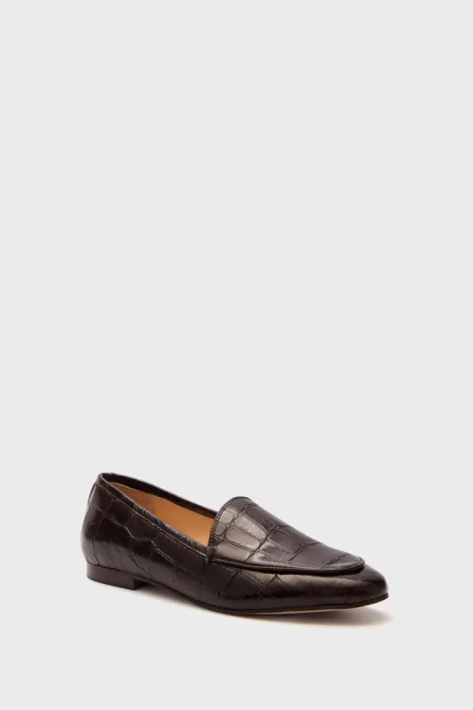 Dark Brown Croc Rowan Loafers made by Tuckernuck