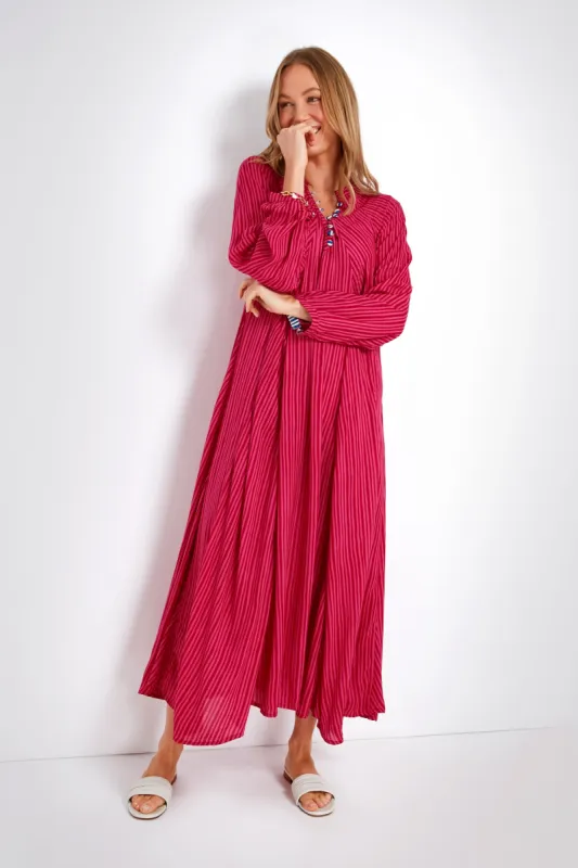 Fuchsia Painted Stripe Fiore Maxi sold by Tuckernuck