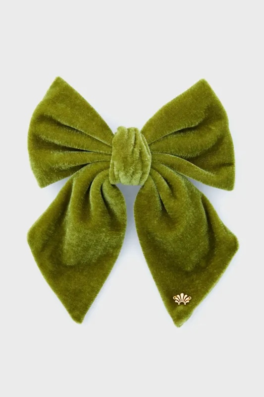 Moss Jumbo Velvet Bow Barrette sold by Tuckernuck