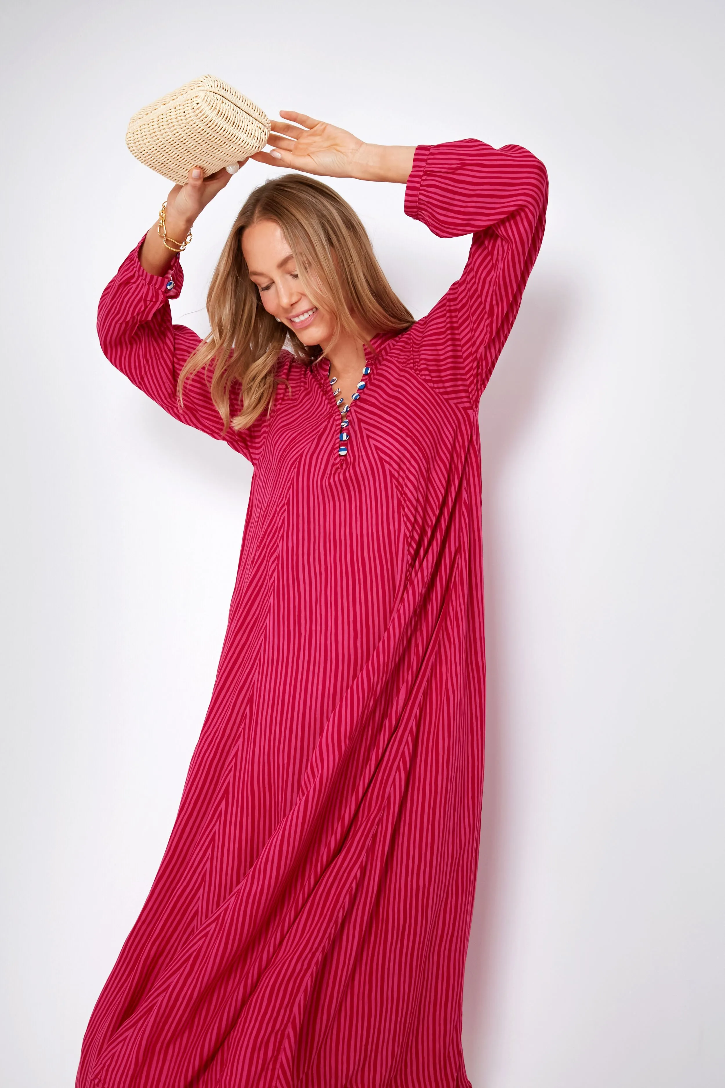 Fuchsia Painted Stripe Fiore Maxi sold by Tuckernuck product image thumbnail 5