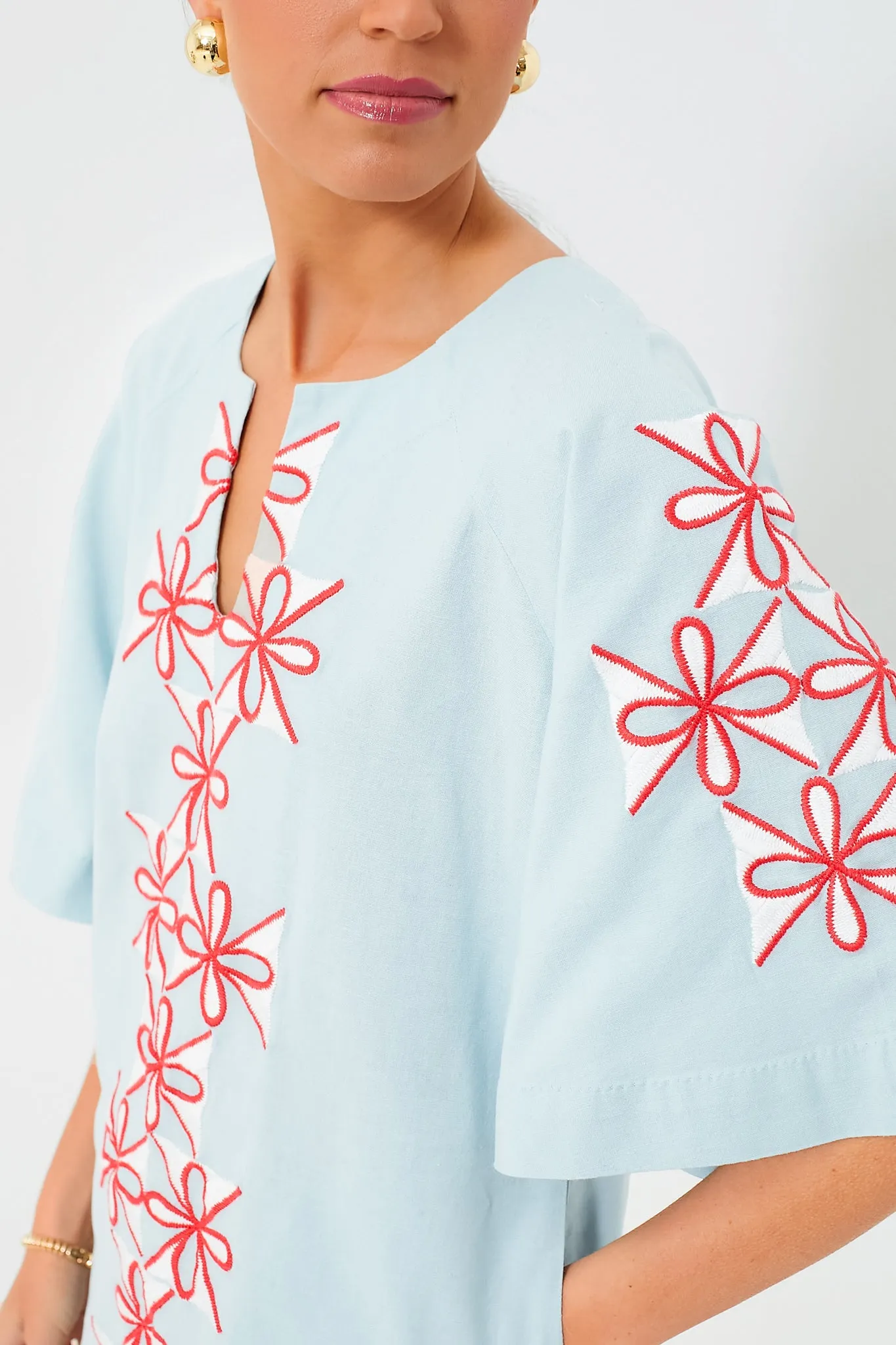 Light Blue Gambit Print Charming Caftan Maxi Dress sold by Tuckernuck product image thumbnail 5