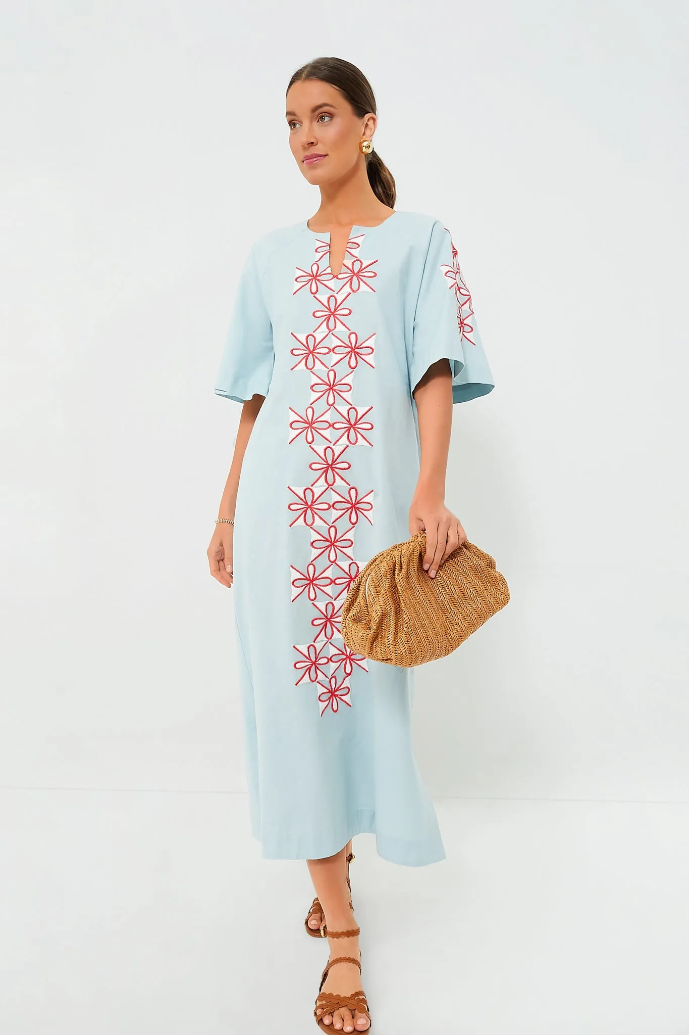 Light Blue Gambit Print Charming Caftan Maxi Dress sold by Tuckernuck product image thumbnail 2