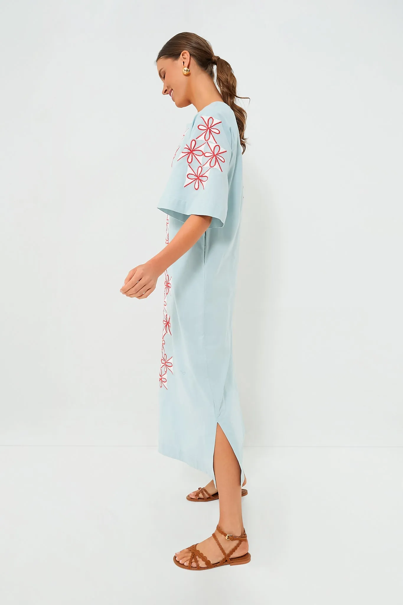 Light Blue Gambit Print Charming Caftan Maxi Dress sold by Tuckernuck product image thumbnail 3