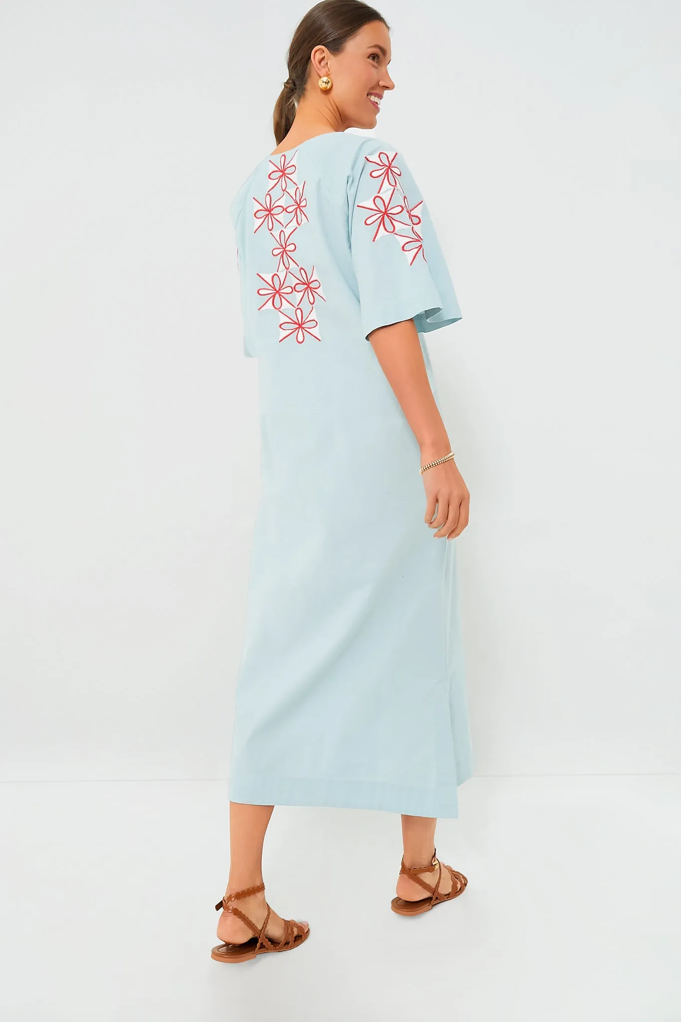 Light Blue Gambit Print Charming Caftan Maxi Dress sold by Tuckernuck product image thumbnail 4