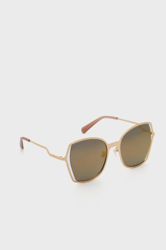 Gold Mirror Donna III Sunglasses sold by Tuckernuck