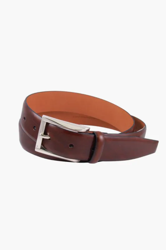 Honey Maple Broderick Leather Belt made by Trafalgar