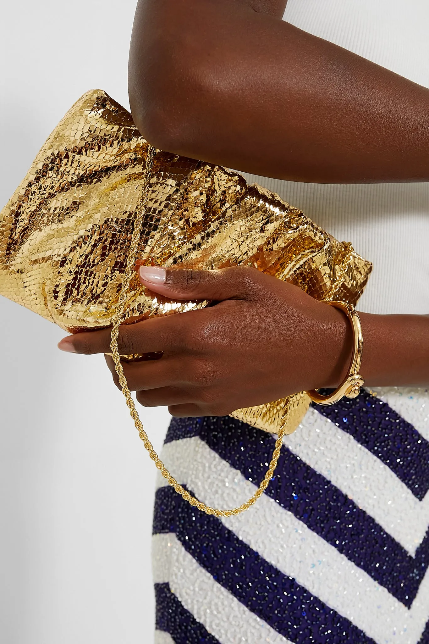 Light Gold Embossed Snake Serena Clutch sold by Tuckernuck product image thumbnail 2