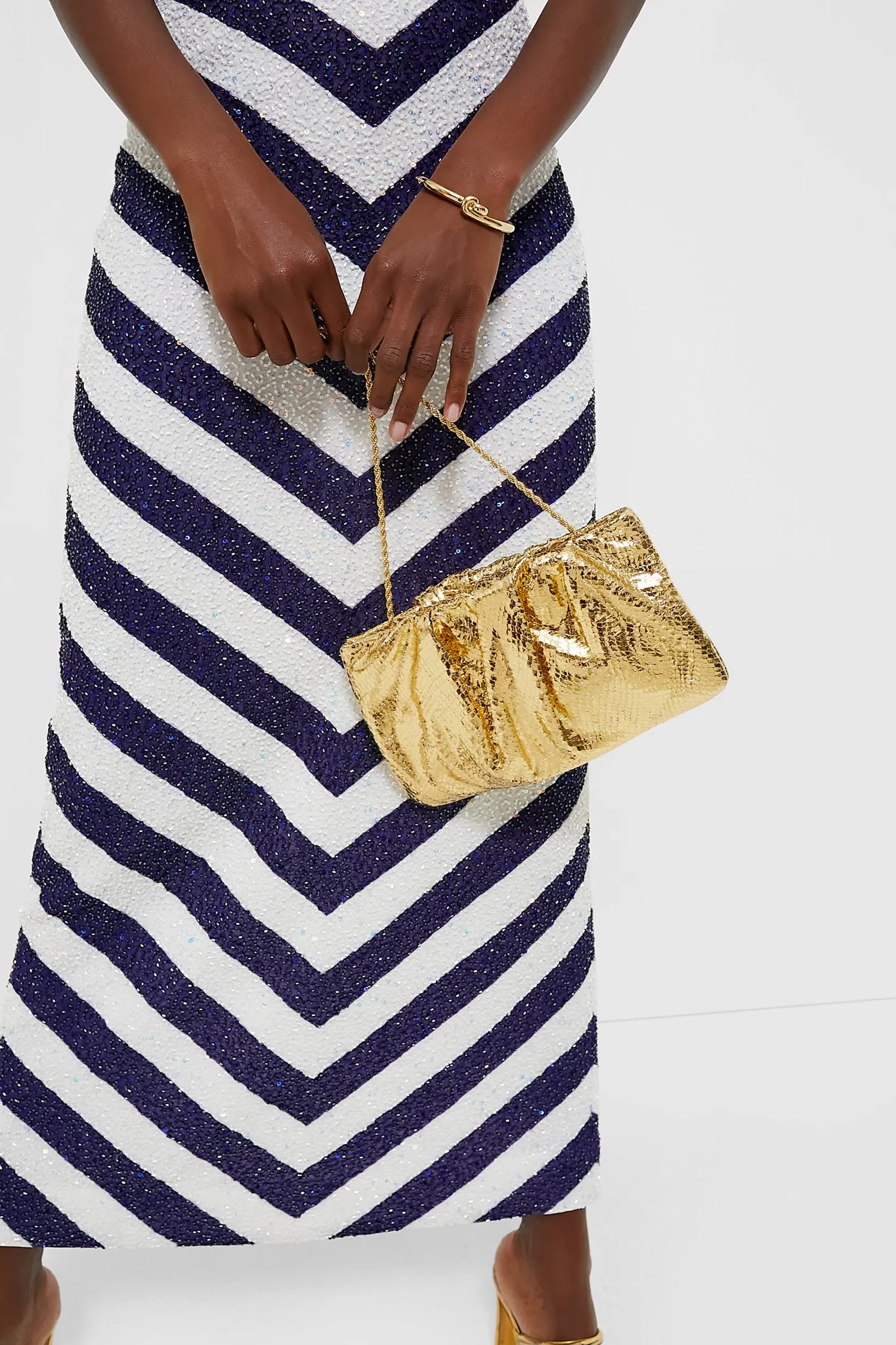 Light Gold Embossed Snake Serena Clutch sold by Tuckernuck product image thumbnail 4