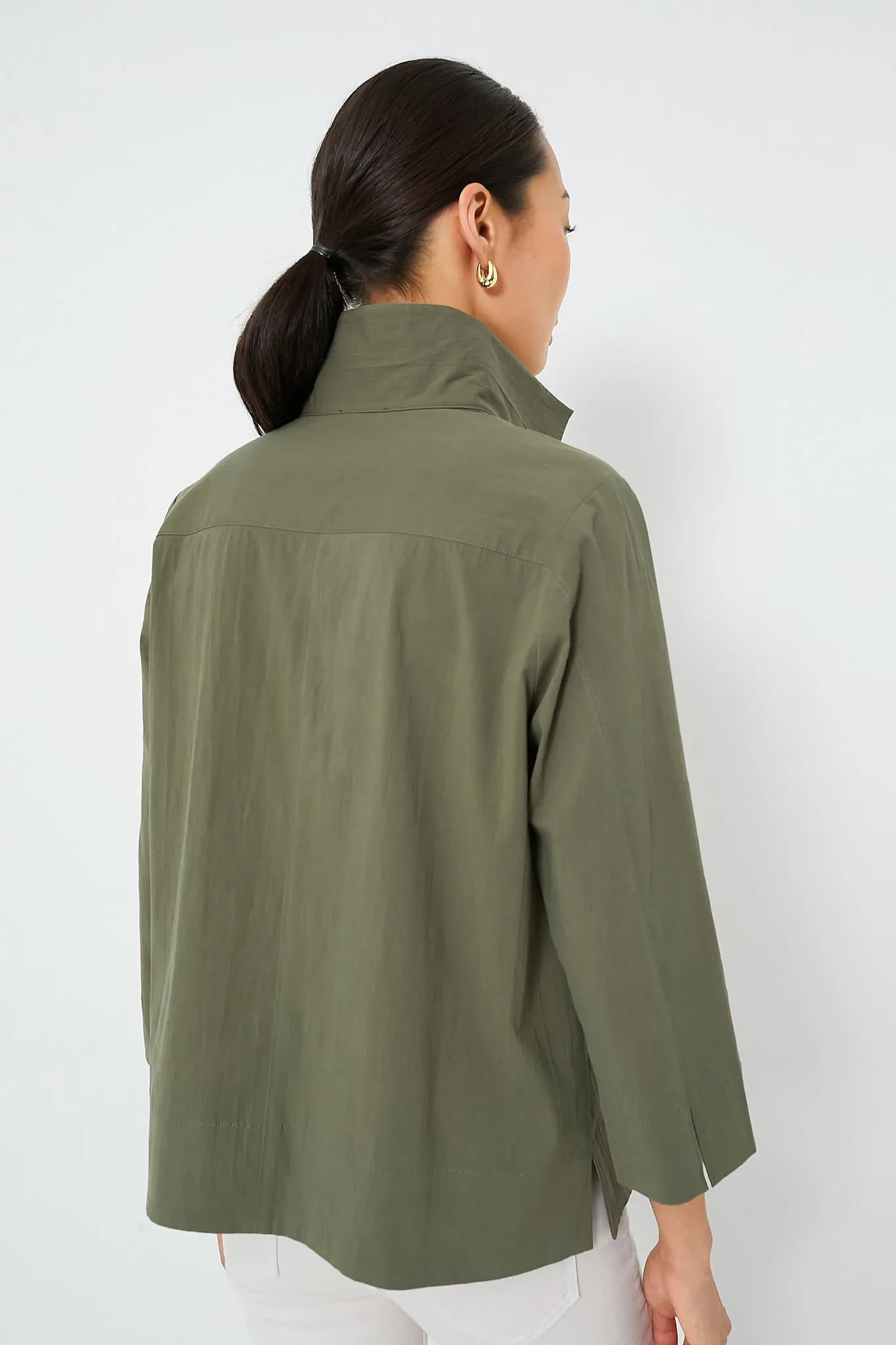 Olive Green Margot Stand Collar Blouse sold by Tuckernuck product image thumbnail 4