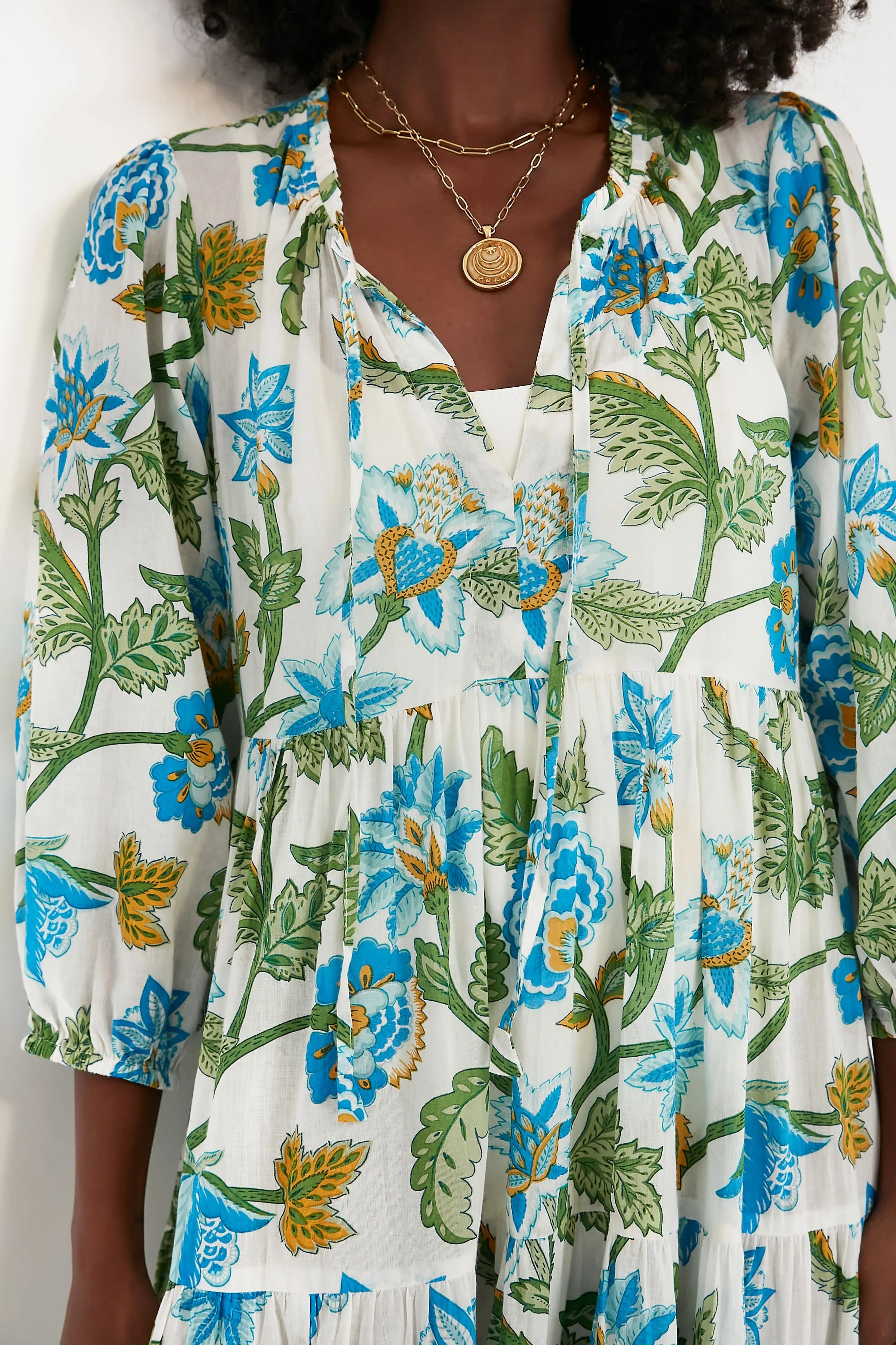 Sea Glass Chintz Long Sleeve Salty Paloma Caftan sold by Tuckernuck product image thumbnail 5