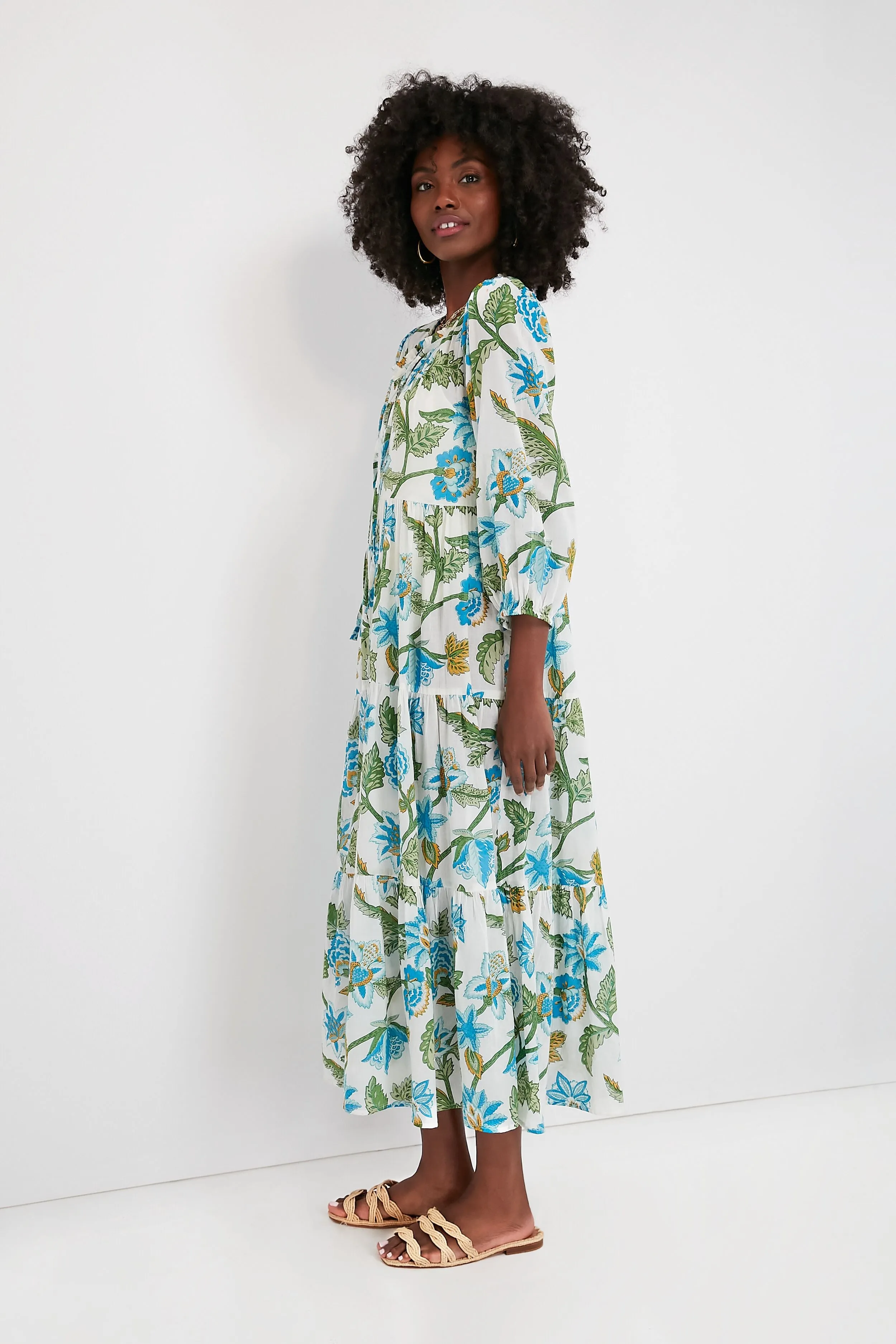 Sea Glass Chintz Long Sleeve Salty Paloma Caftan sold by Tuckernuck product image thumbnail 3