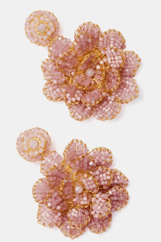 Pink Crochet Blossom Earrings sold by Tuckernuck