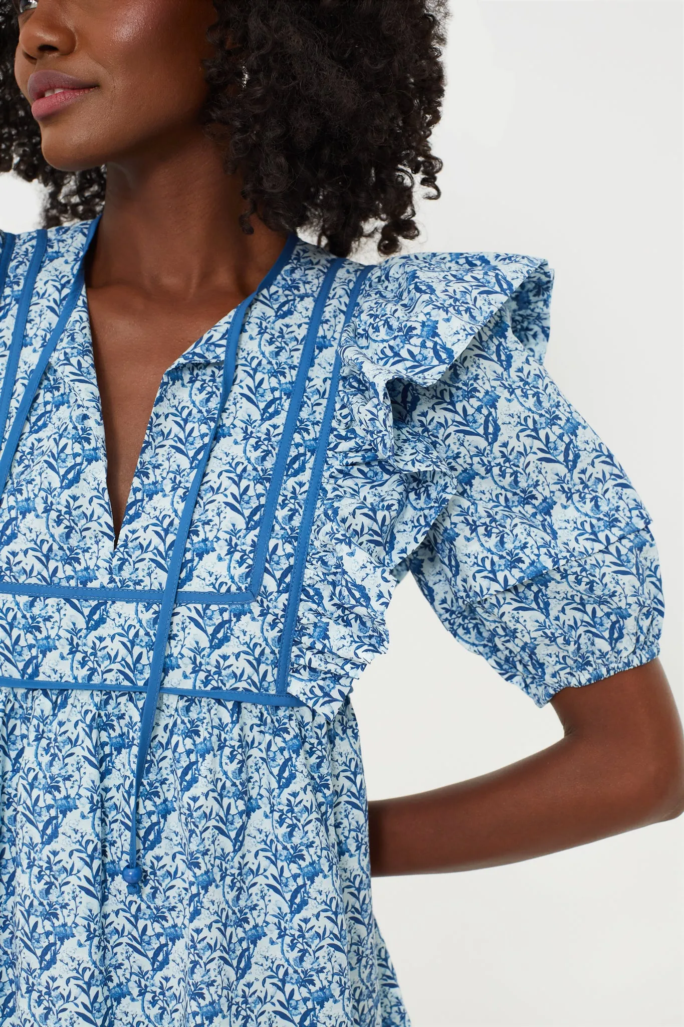 Blue Floral Rosaleigh Mini Dress sold by Tuckernuck product image thumbnail 5