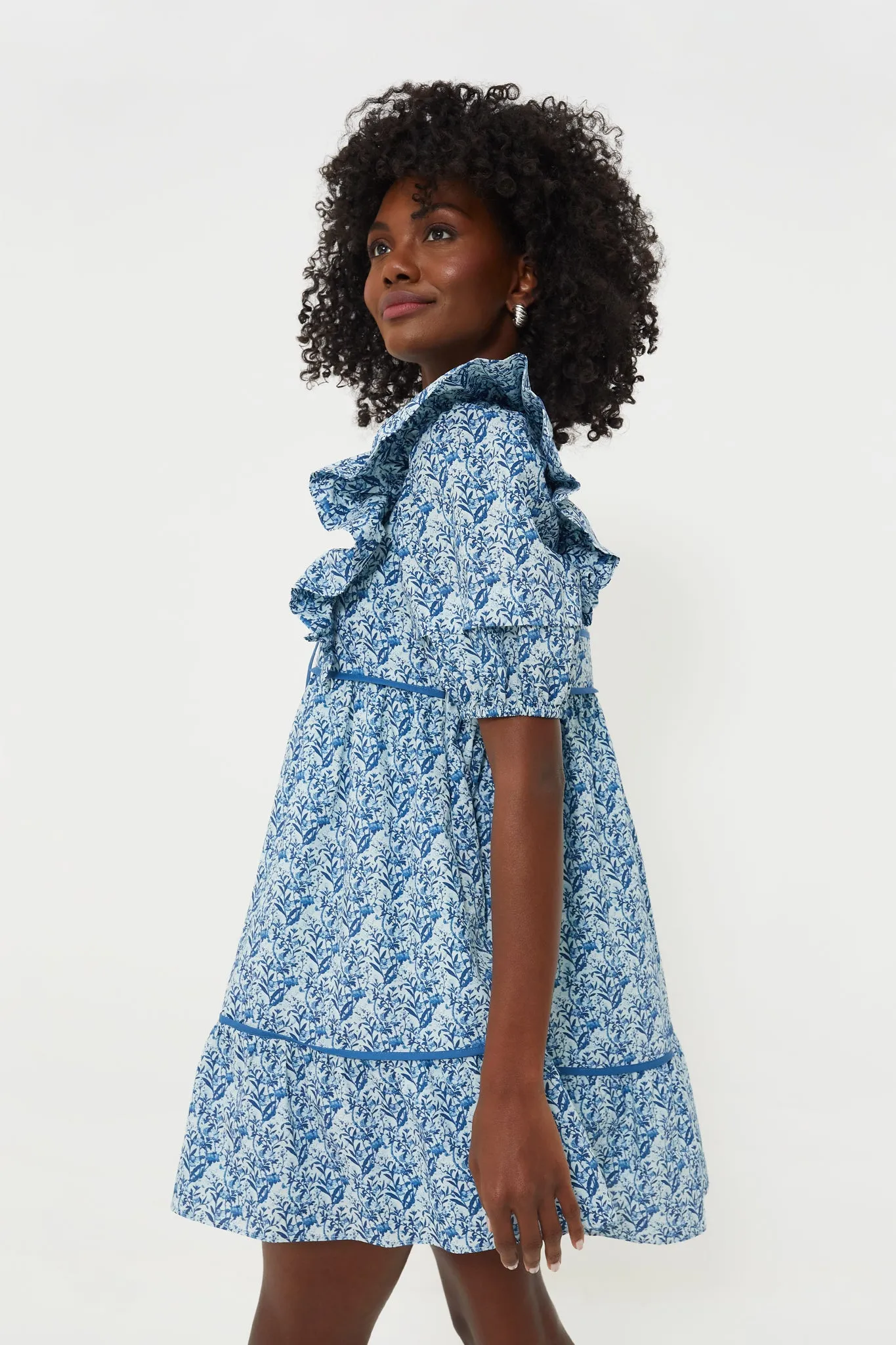 Blue Floral Rosaleigh Mini Dress sold by Tuckernuck product image thumbnail 3