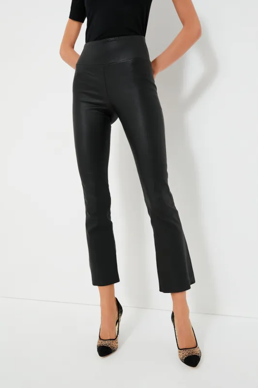 Black Leather Ankle Flare Legging sold by Tuckernuck