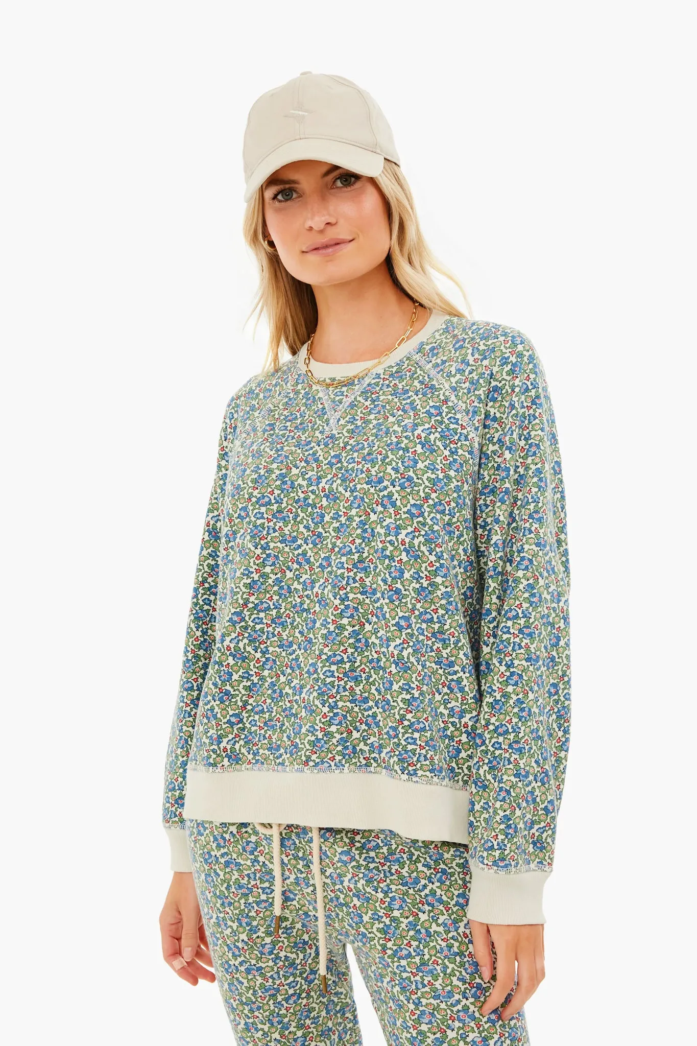 Cream Field Floral Slouch Sweatshirt sold by Tuckernuck