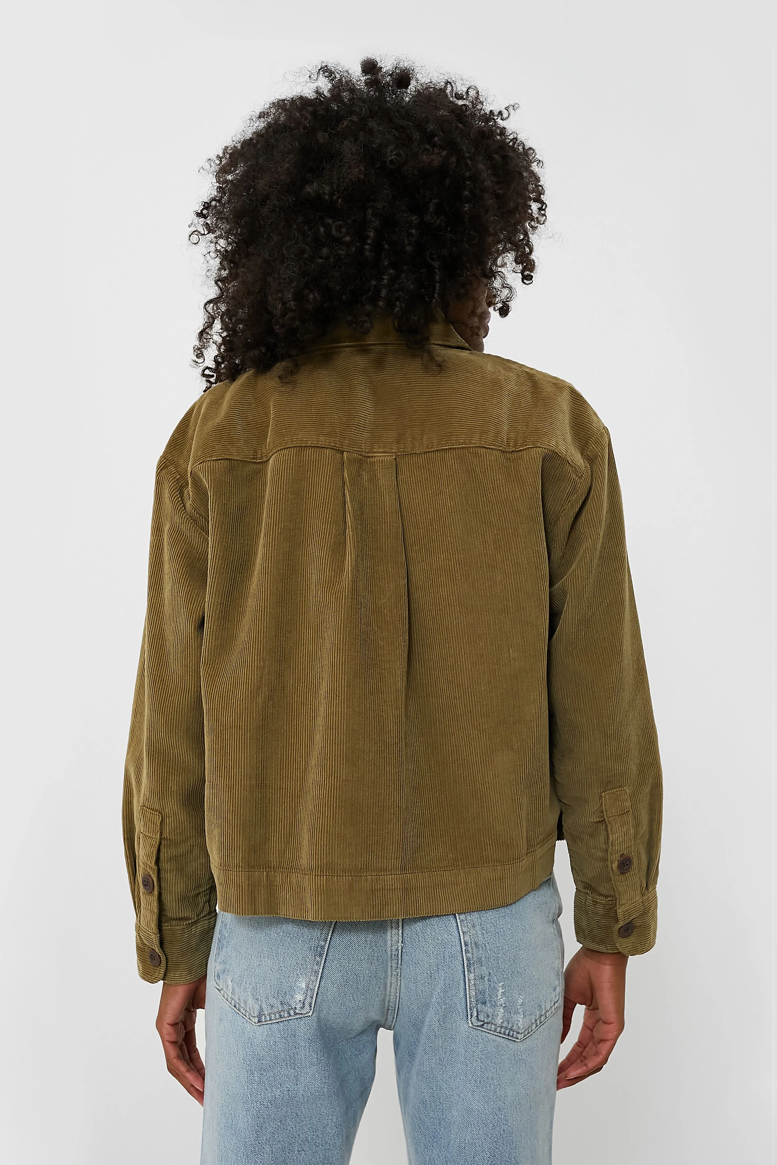 Military Olive Stretch Cord Overshirt sold by Tuckernuck product image thumbnail 4