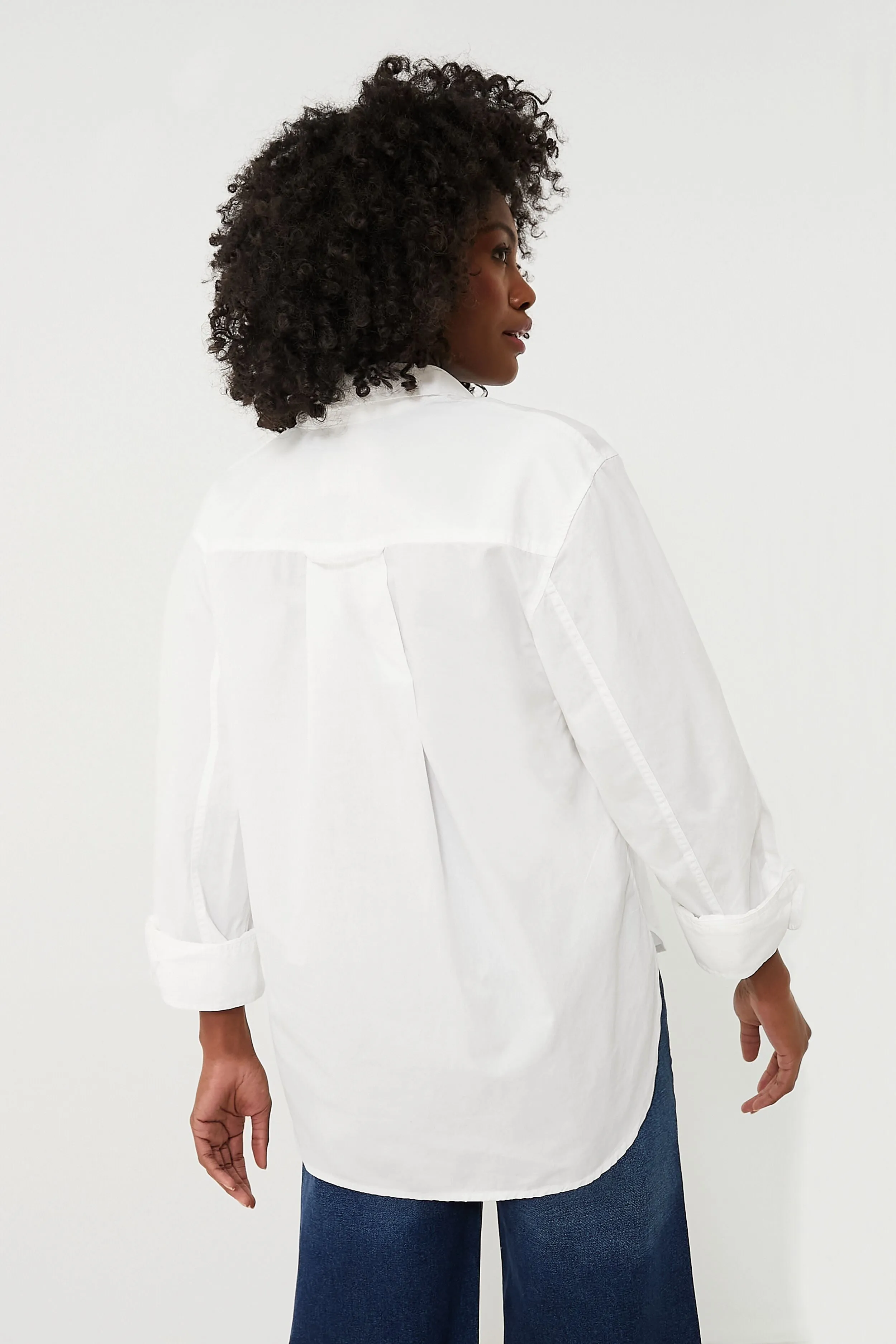 Optic White Aave Oversize Cuff Shirt sold by Tuckernuck product image thumbnail 4