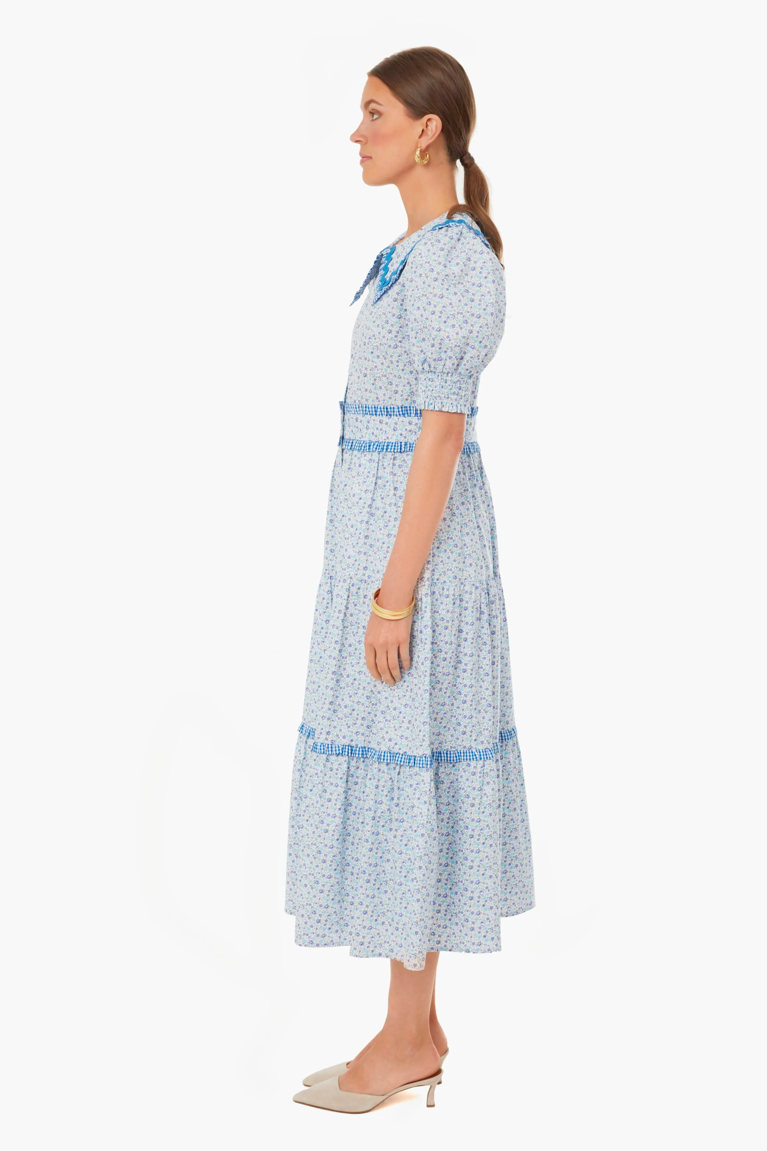 Blue Floral Ric Rac Linger Dress sold by Tuckernuck product image thumbnail 3