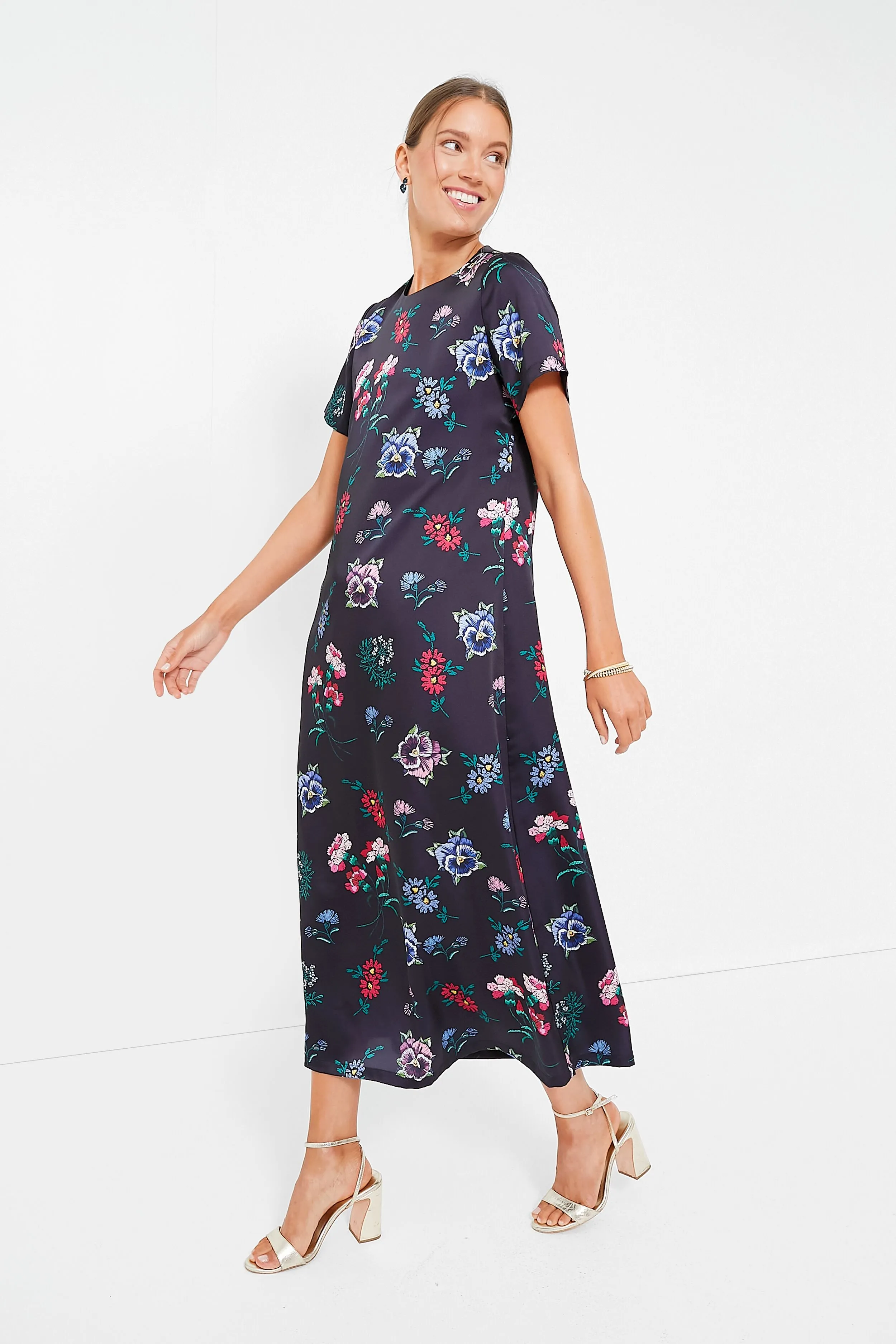 Black Floral Silky Riley Maxi Dress sold by Tuckernuck product image thumbnail 3