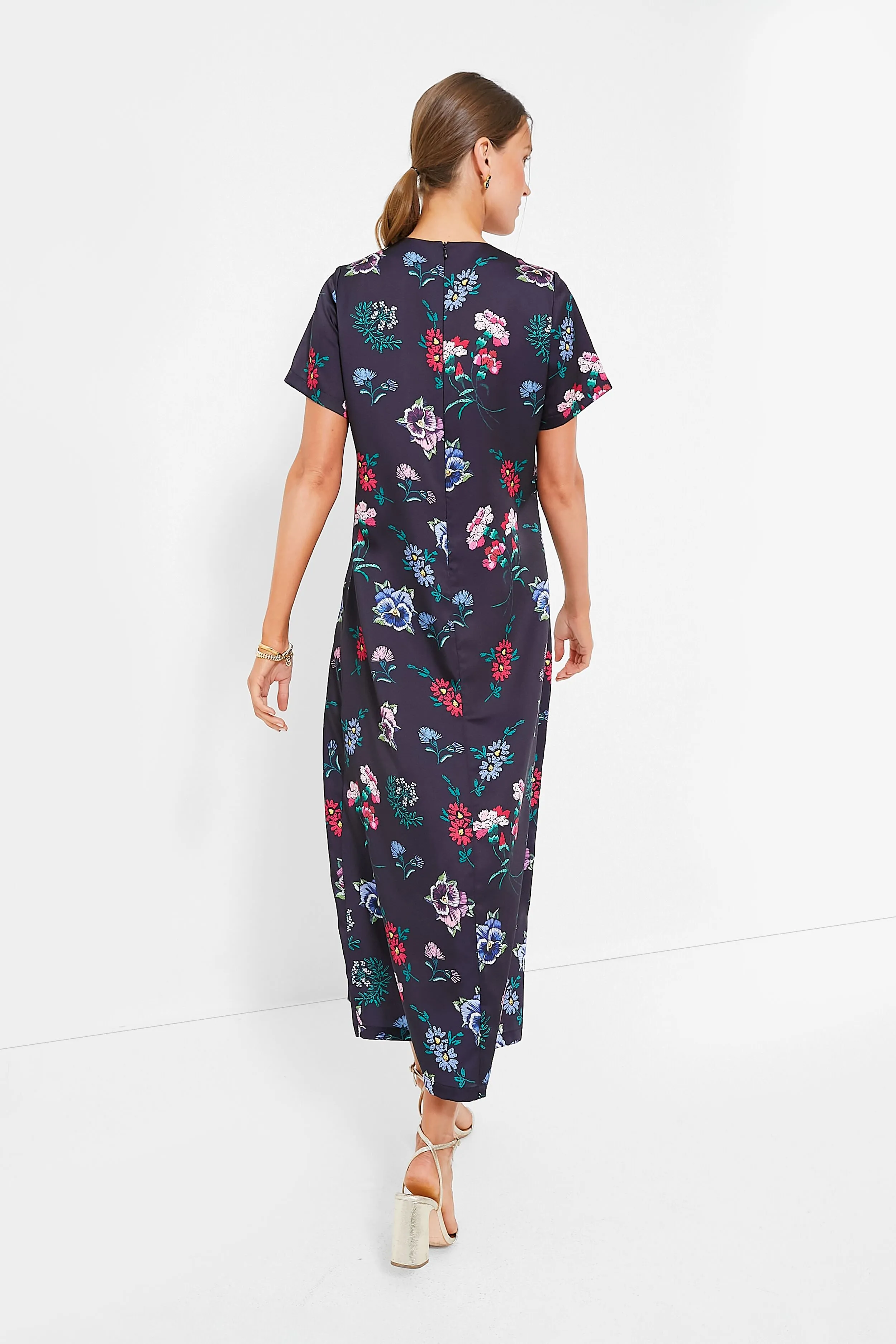 Black Floral Silky Riley Maxi Dress sold by Tuckernuck product image thumbnail 4