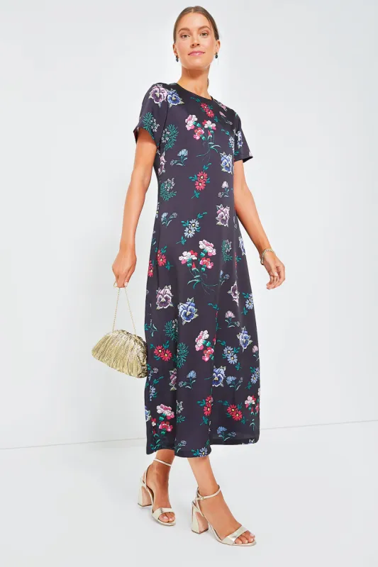Black Floral Silky Riley Maxi Dress sold by Tuckernuck