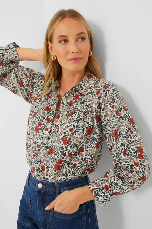 Cream Mesa Floral The Summit Top sold by Tuckernuck