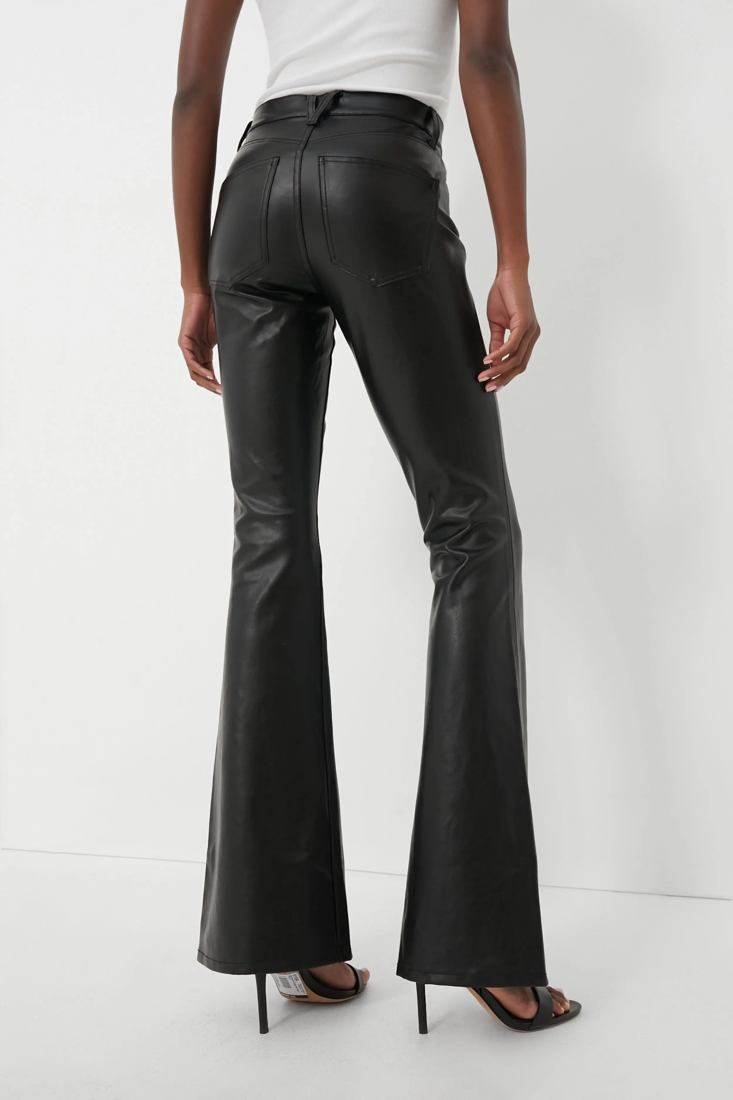 Black Vegan Leather Beverly High Rise Skinny Flare sold by Tuckernuck product image thumbnail 4