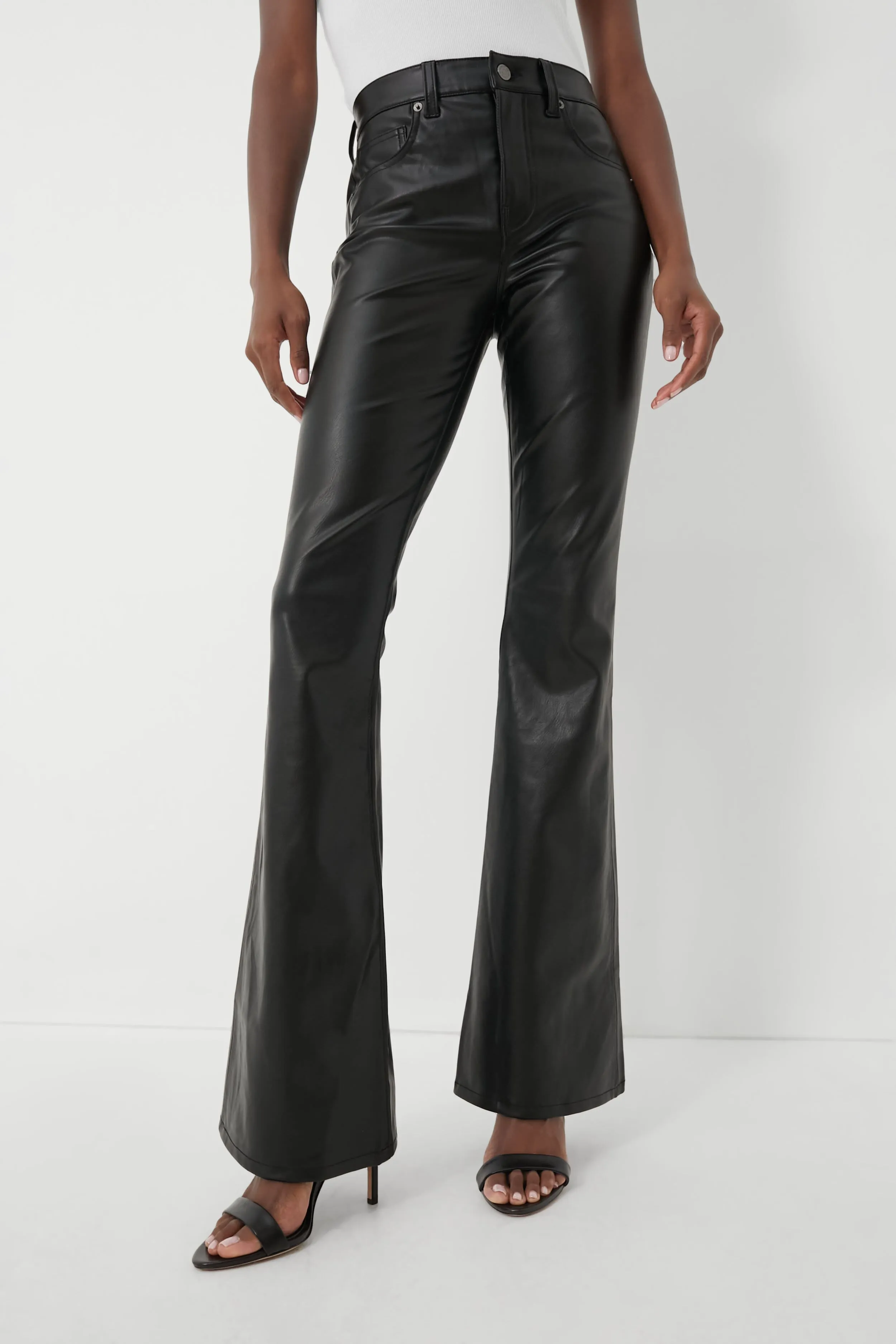 Black Vegan Leather Beverly High Rise Skinny Flare sold by Tuckernuck