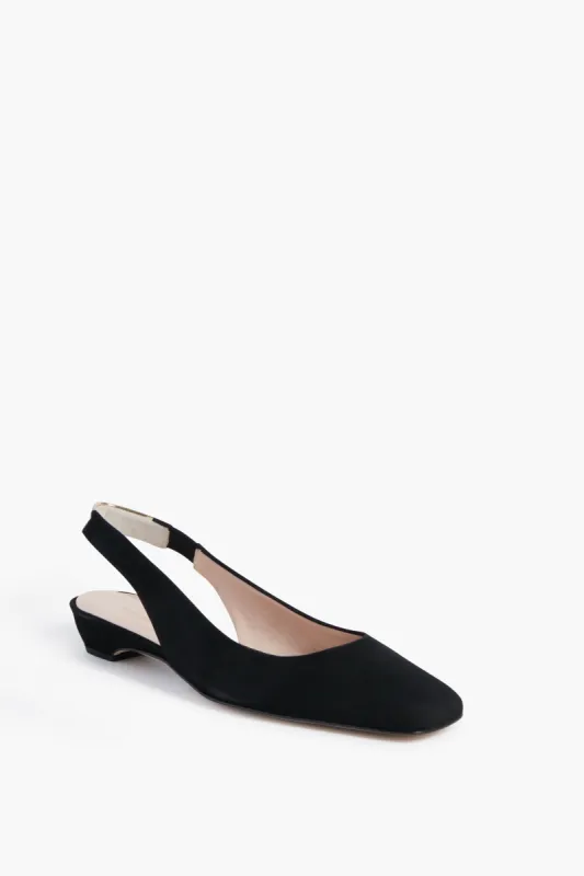 Black Suede Olivia Slingback Flats sold by Tuckernuck