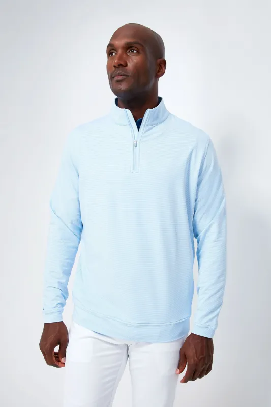 Cottage Blue Perth Sugar Stripe Performance Quarter-Zip sold by Tuckernuck