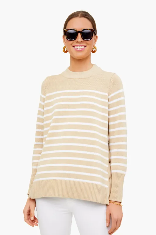 Tan Stripe Bar Harbor Sweater sold by Tuckernuck