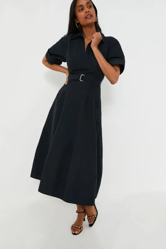 Midnight Deanna Short Sleeve Belted Midi Dress sold by Tuckernuck
