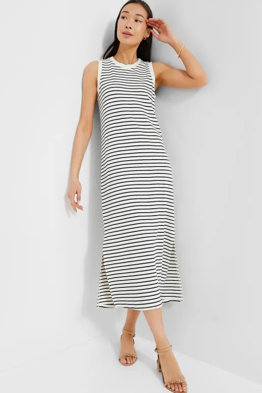 Navy Stripe Sleeveless Gio Maxi Dress sold by Tuckernuck