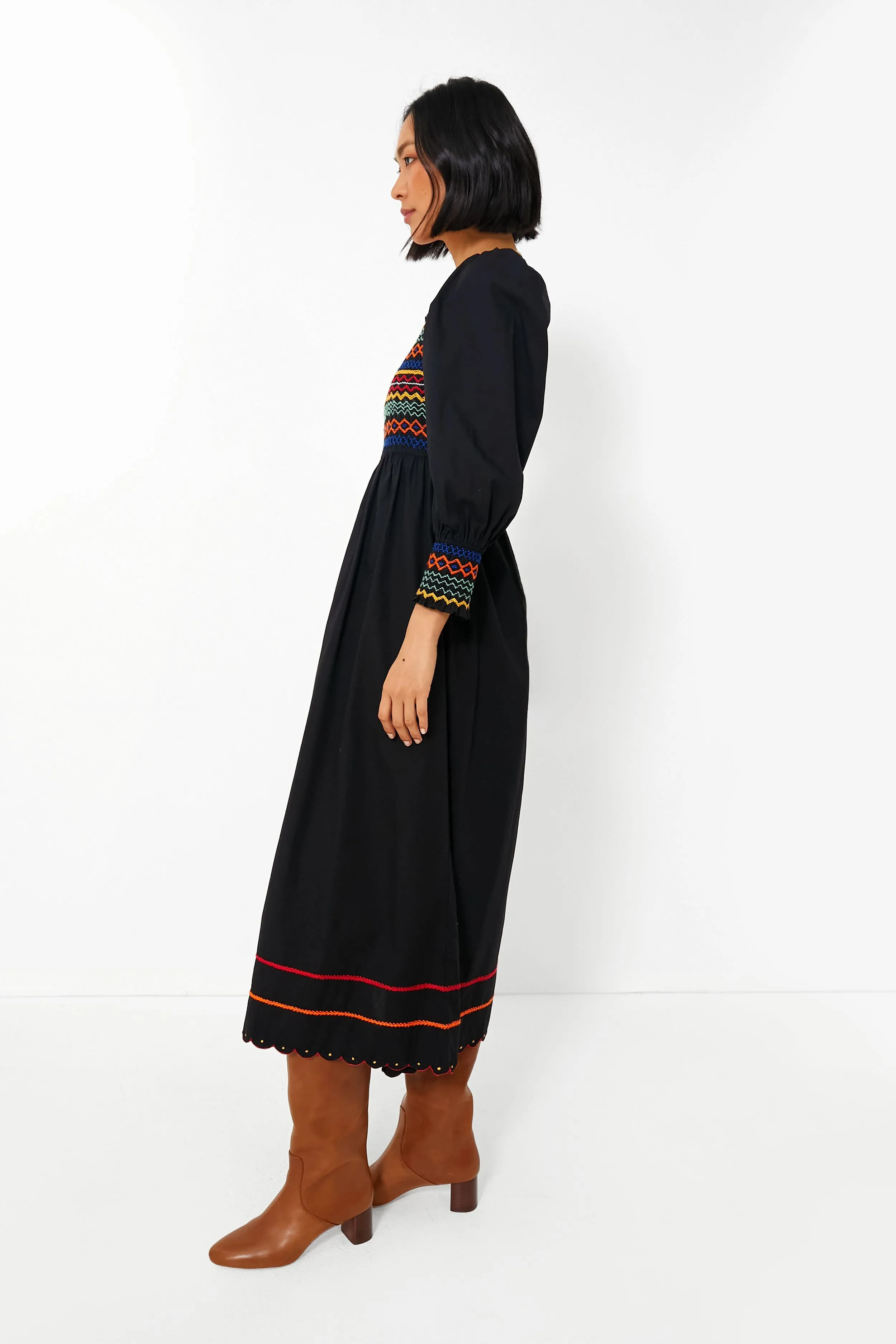 Black Autumn Smocking Cindy Dress sold by Tuckernuck product image thumbnail 3