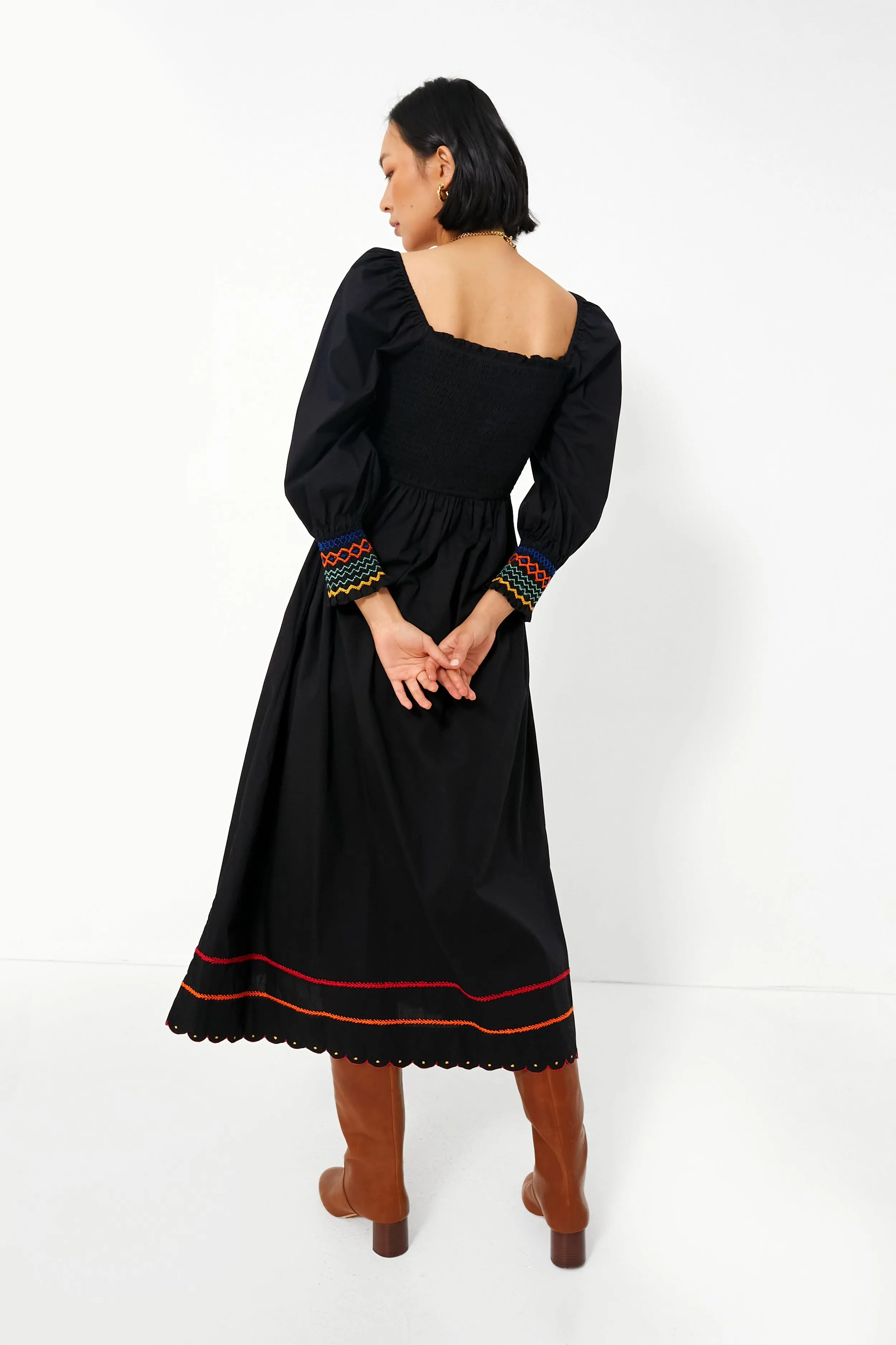 Black Autumn Smocking Cindy Dress sold by Tuckernuck product image thumbnail 4
