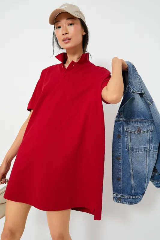 Red Pique Teller Polo Dress sold by Tuckernuck