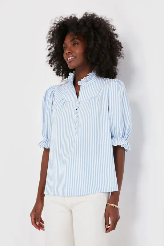 Blue Stripe Selena Blouse sold by Tuckernuck