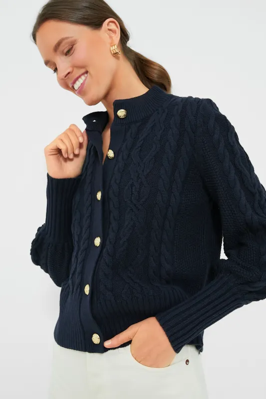 Navy Cotton Colette Cardigan sold by Tuckernuck