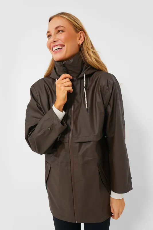 Dark Truffle Alyssa Rain Jacket sold by Tuckernuck