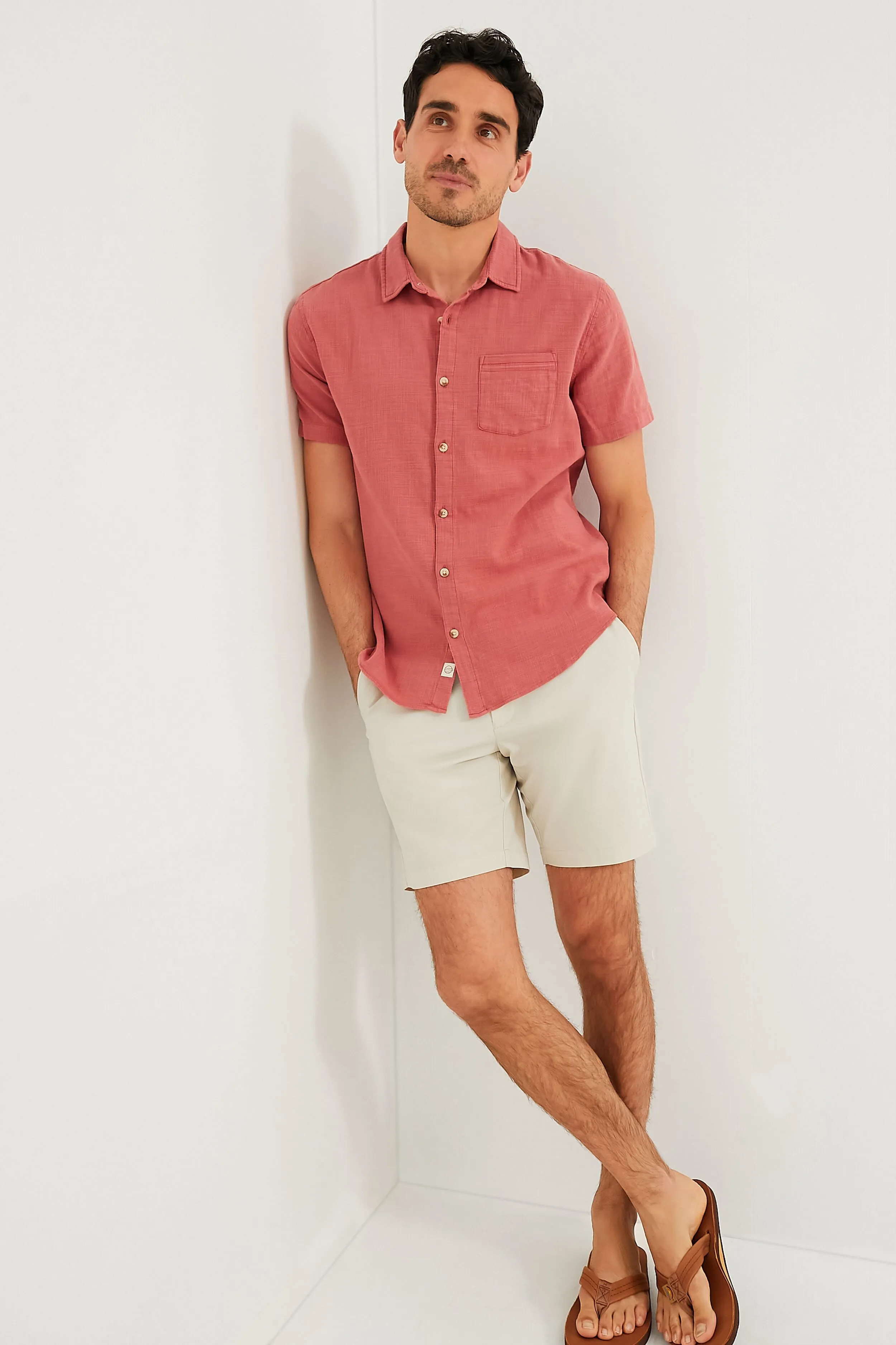 Rust Short Sleeve Stretch Selvage Shirt sold by Tuckernuck product image thumbnail 2