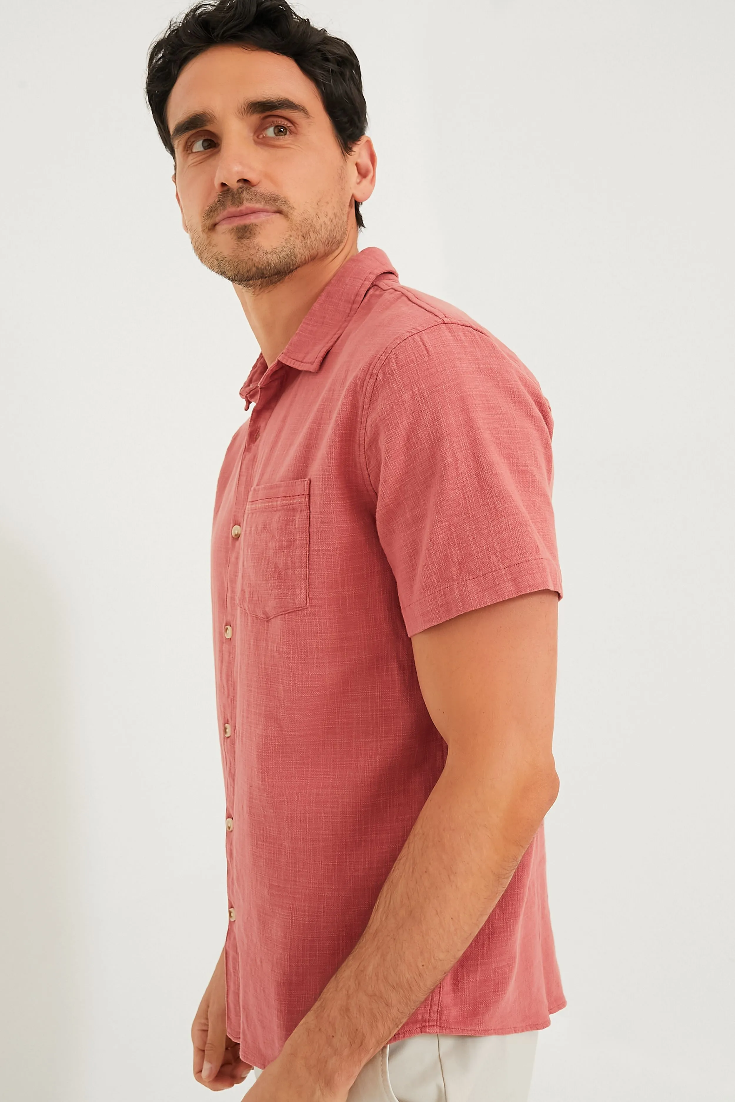Rust Short Sleeve Stretch Selvage Shirt sold by Tuckernuck product image thumbnail 3