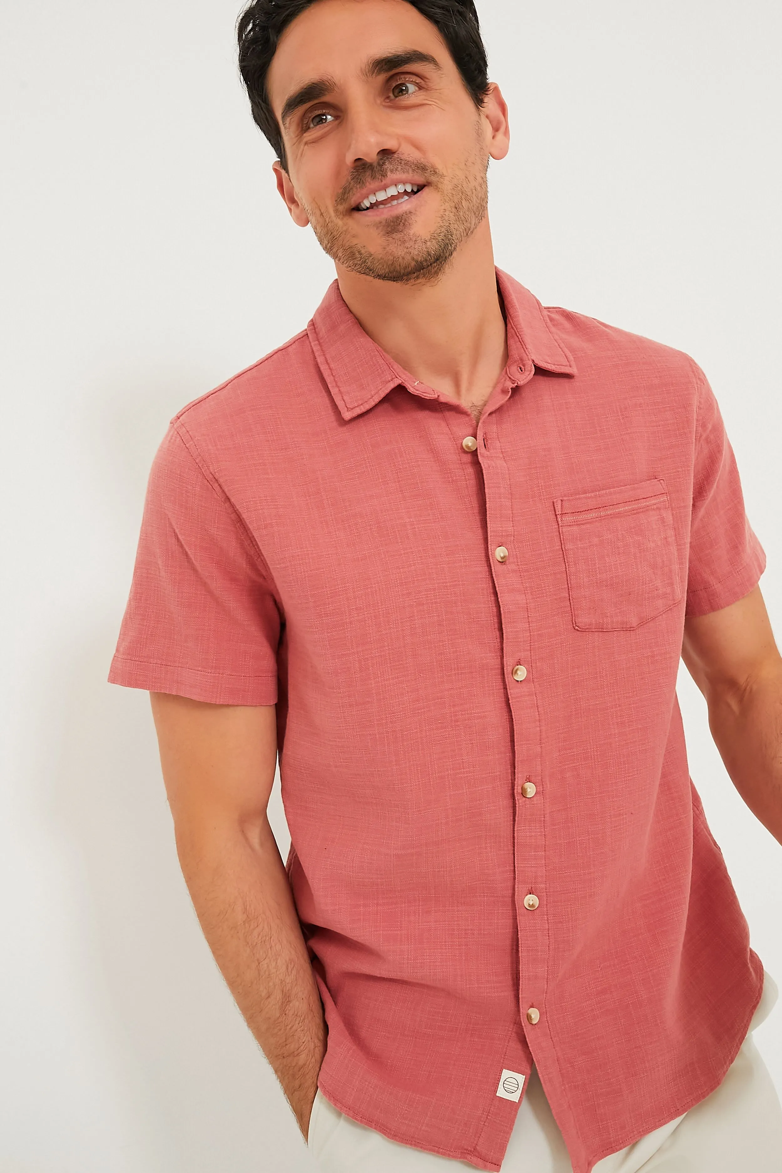 Rust Short Sleeve Stretch Selvage Shirt sold by Tuckernuck