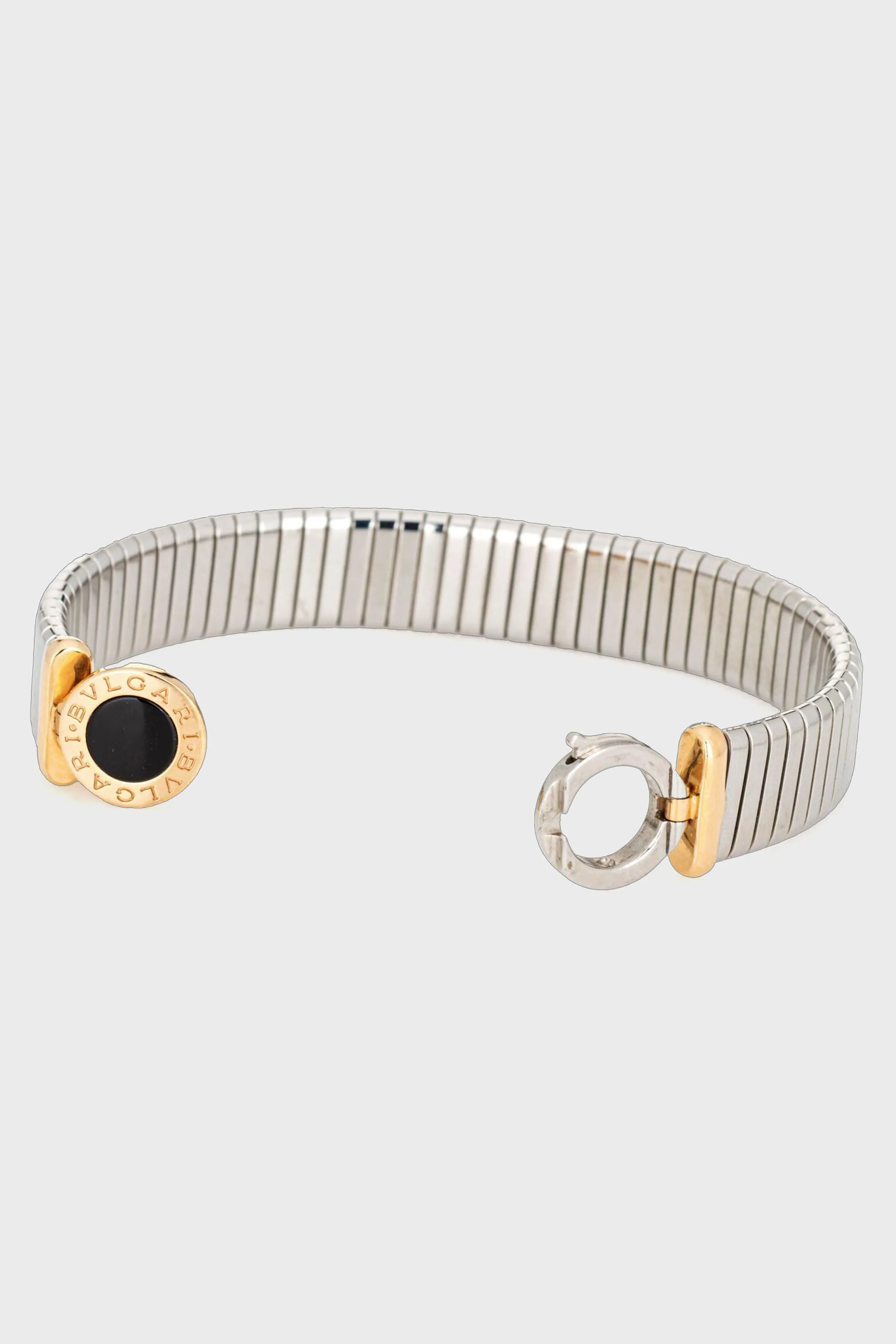 Bulgari Tubogas Onyx, 18k Gold & Stainless Steel Bangle Bracelet sold by Tuckernuck product image thumbnail 3