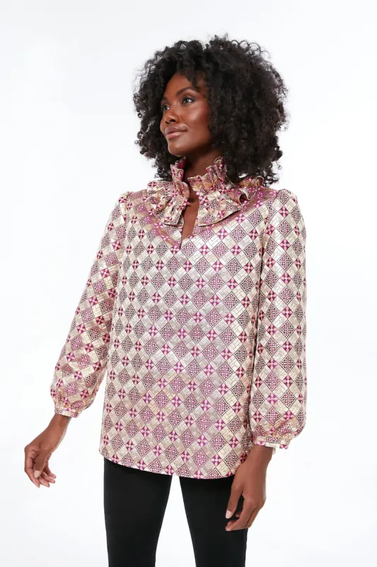 Champagne Dreams Bouvier Blouse sold by Tuckernuck