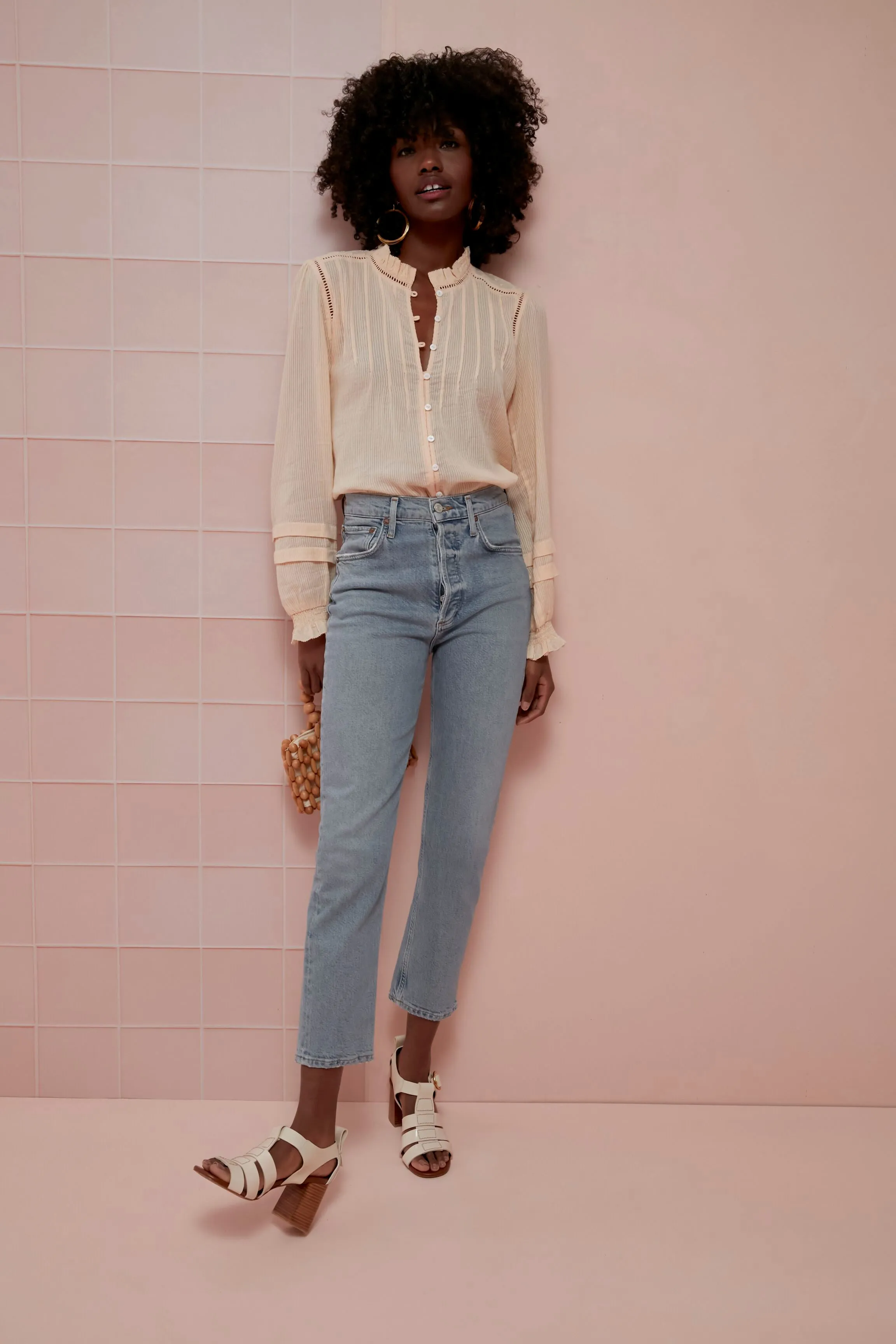 Gold Wire Hoop Earrings sold by Tuckernuck product image thumbnail 4