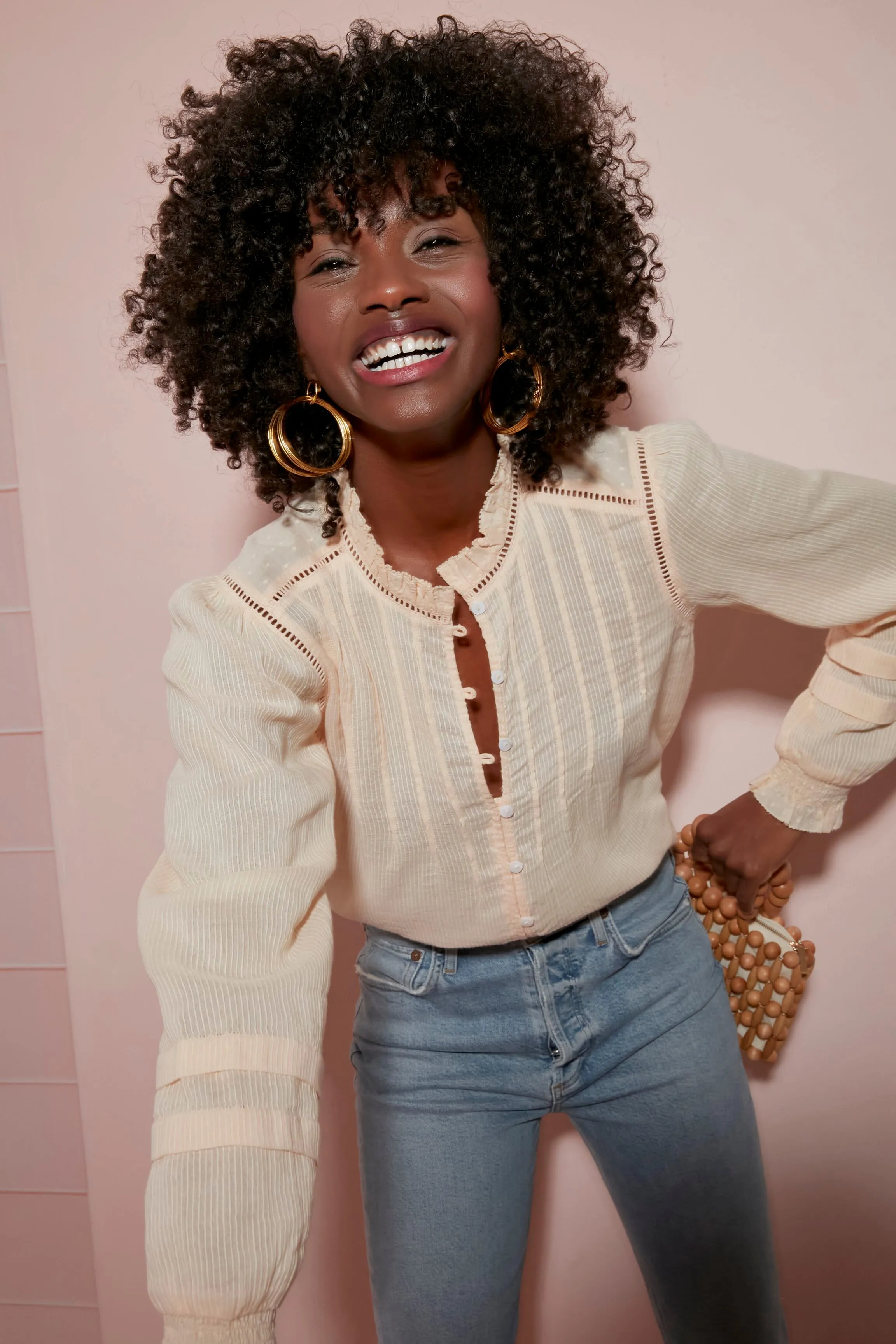 Gold Wire Hoop Earrings sold by Tuckernuck product image thumbnail 3