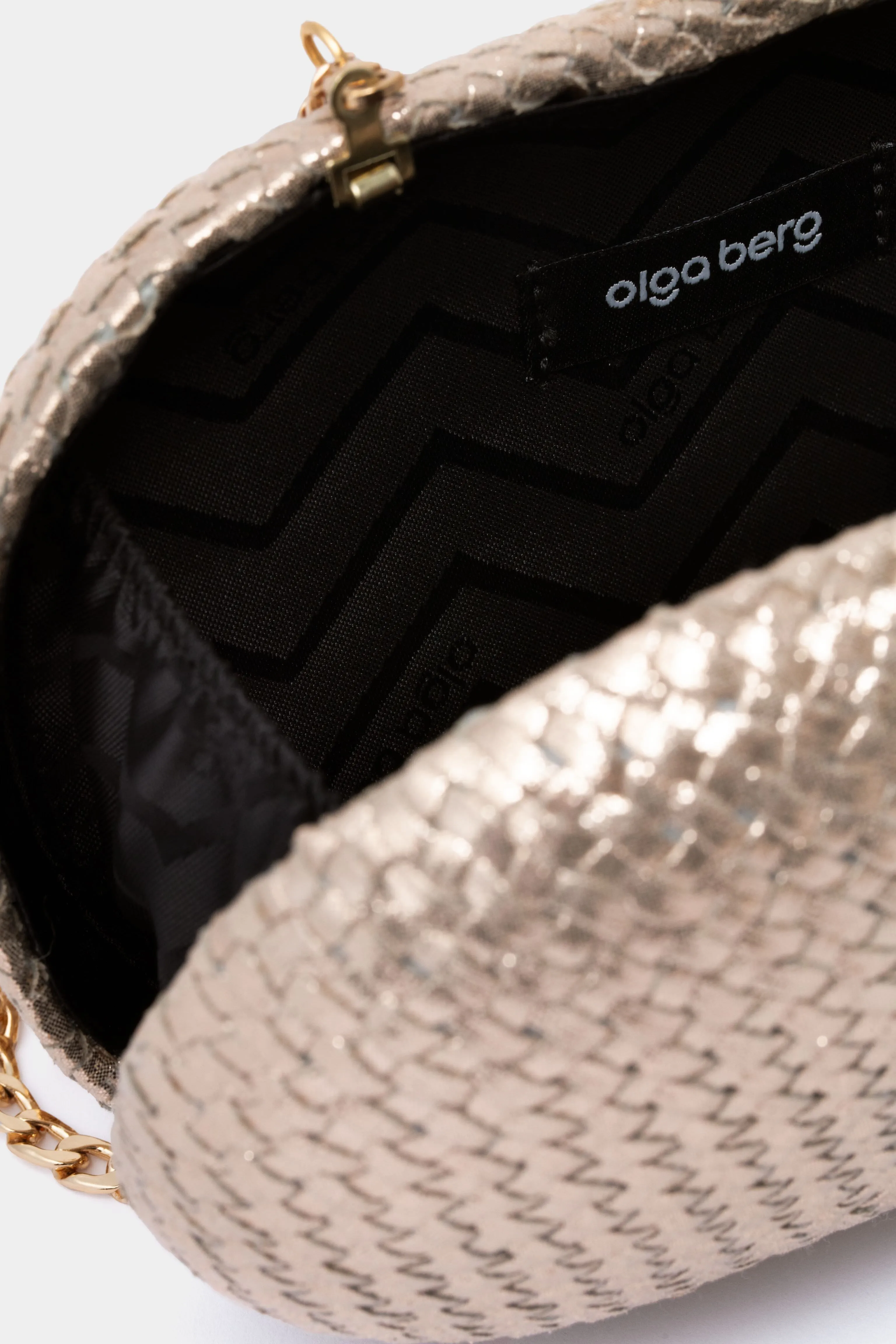 Gold Lucia Woven Oval Clutch sold by Tuckernuck product image thumbnail 5