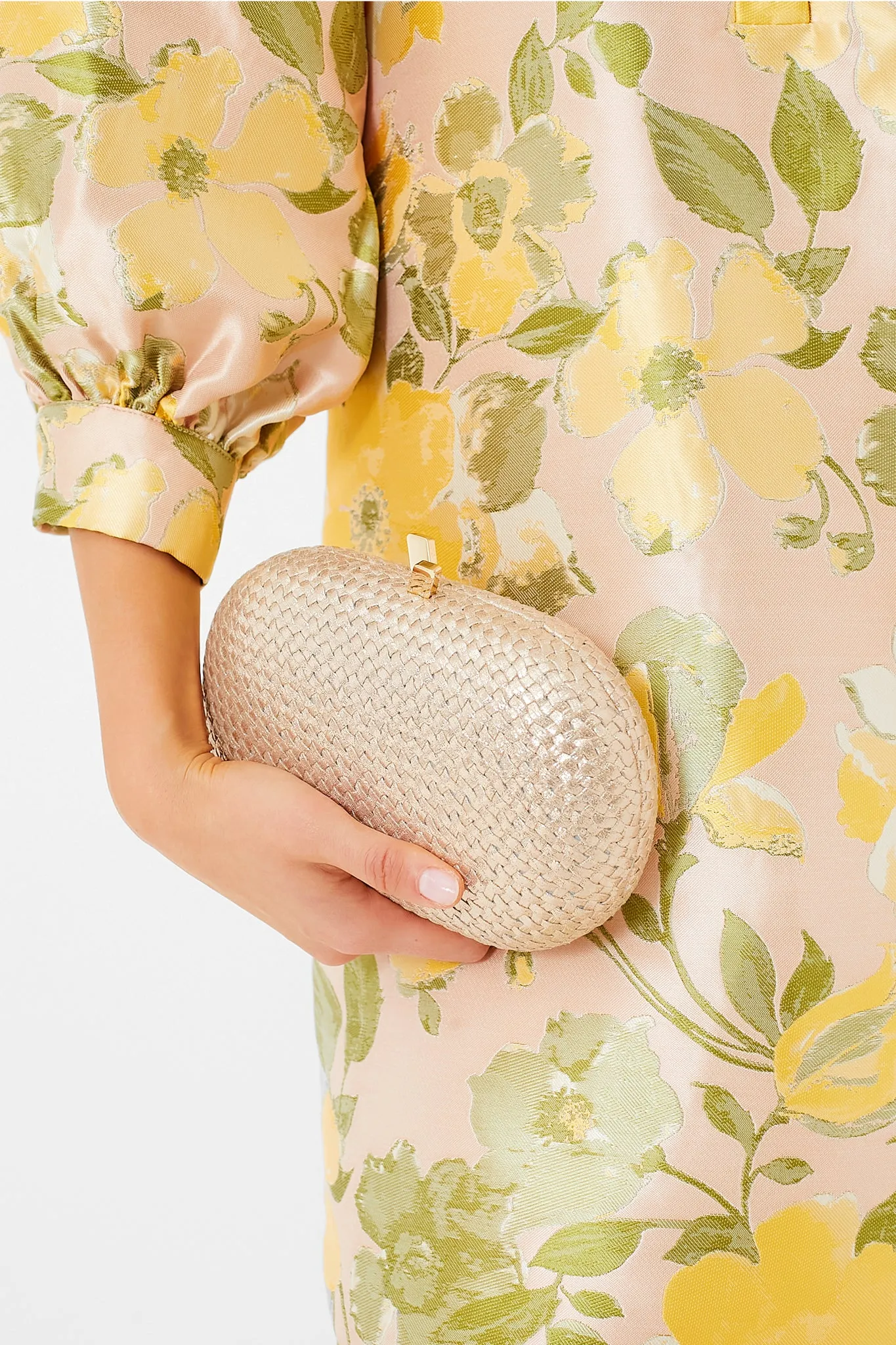 Gold Lucia Woven Oval Clutch sold by Tuckernuck product image thumbnail 2