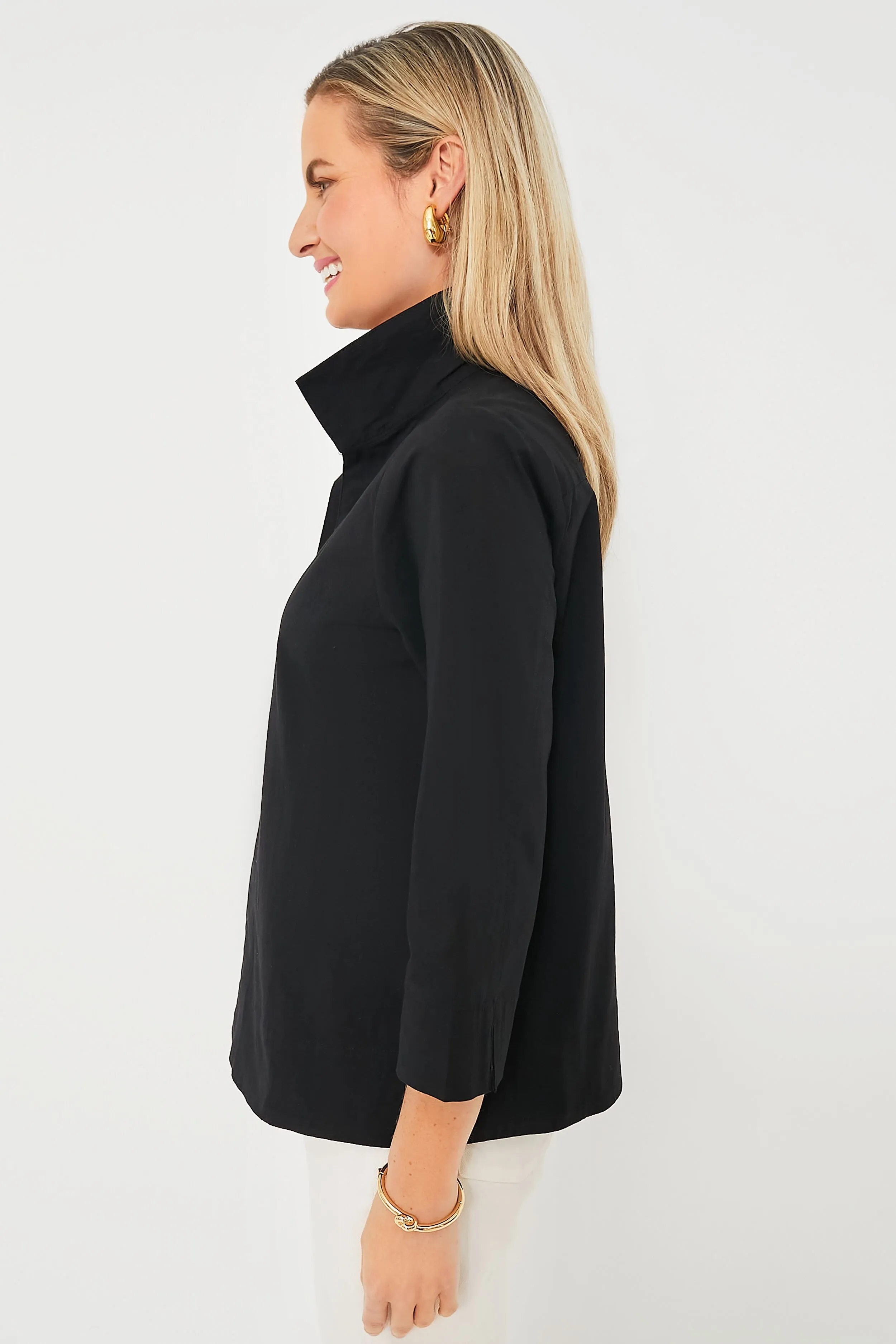 Black Margot Stand Collar Blouse sold by Tuckernuck product image thumbnail 3